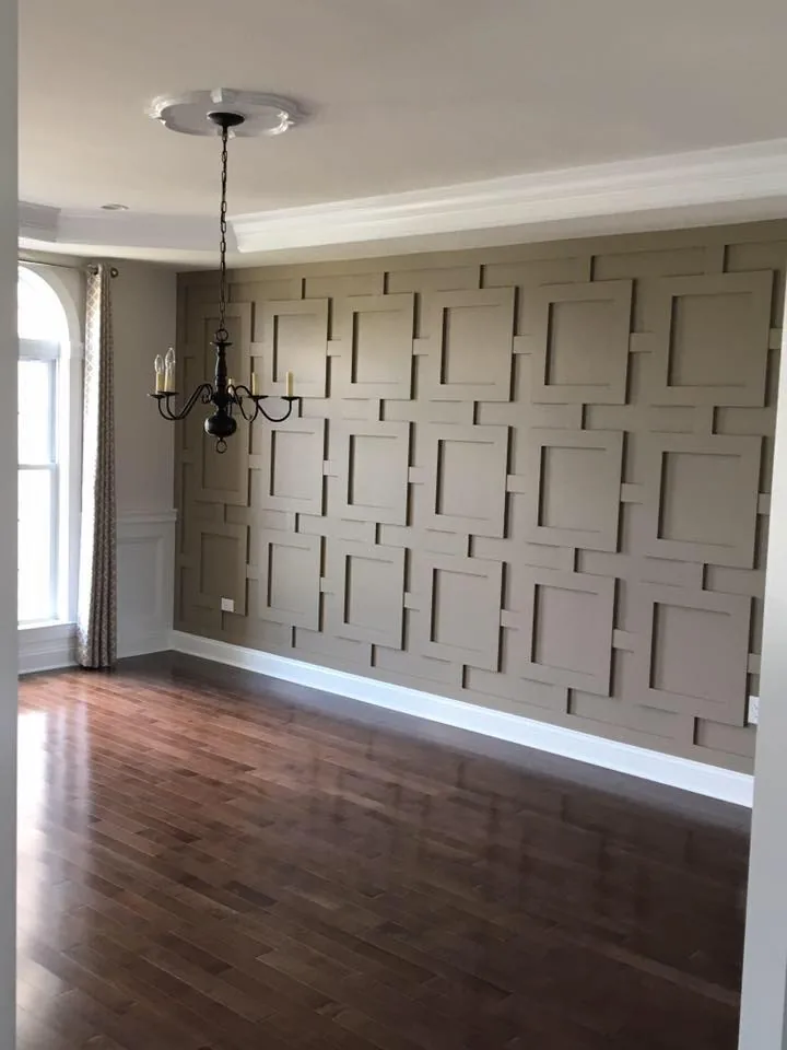 Slat Accent Wall, Dining Room — custom carpentry by Custom Interiors & Remodeling